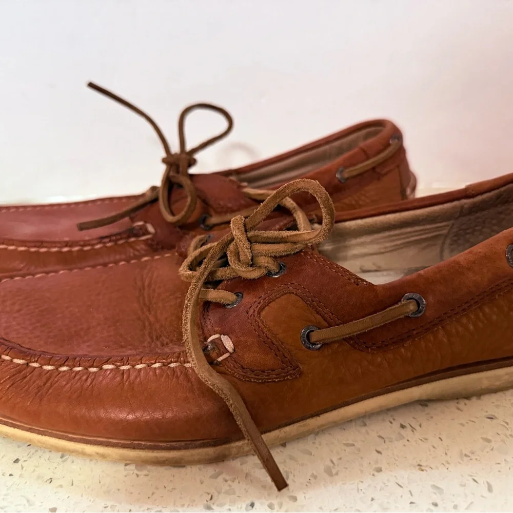 J&M Rust‎ Leather Boat Shoes Sz 9 1/2